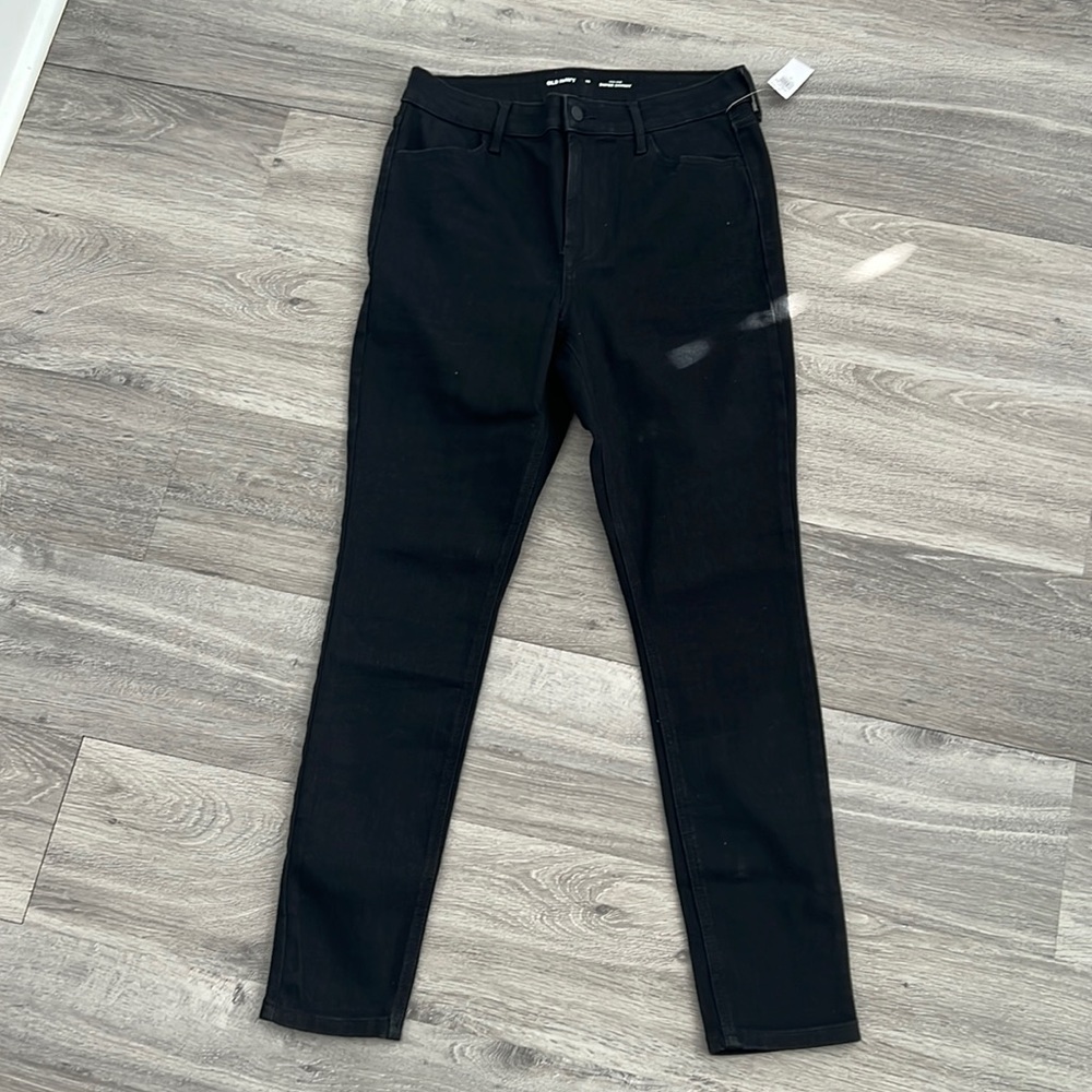 NWT Old Navy Black High Rise Super Skinny Jeans size 10